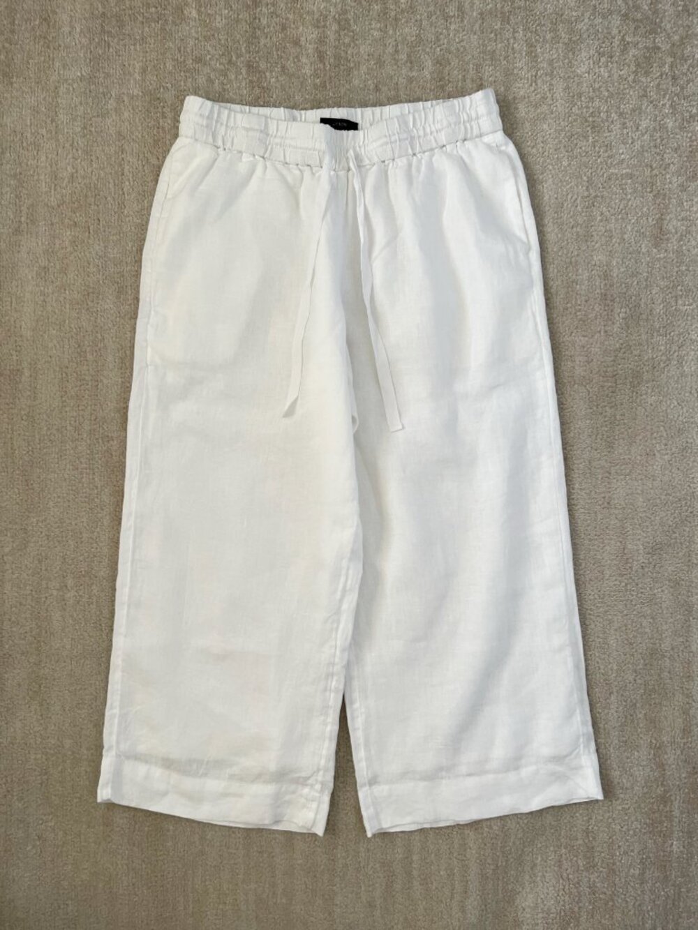 J. Crew White Linen Wide Leg Seaside Summer Drawstring Pants M